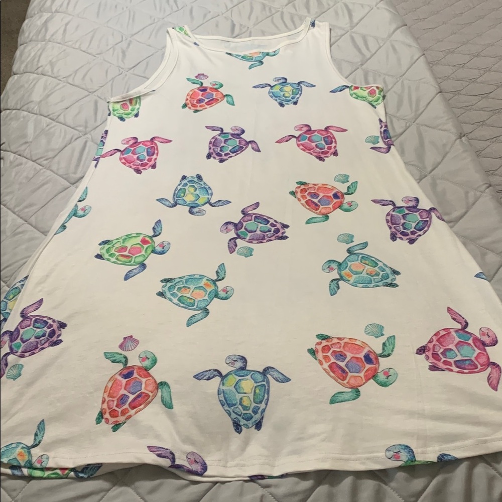 Colorful Turtle Print Kids Tank Top - Picture 3 of 6